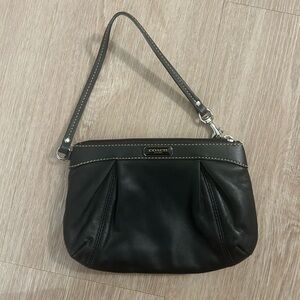 Coach Black Leather Clutch Wristlet